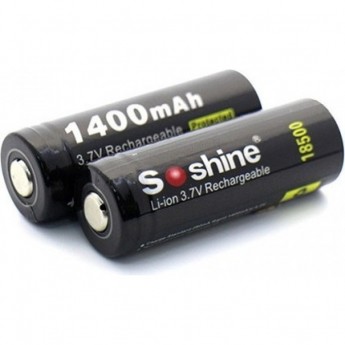 Аккумулятор SOSHINE 18500P 1400 mAh, 3.7В